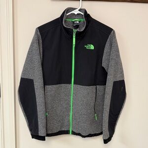 The North Face : Boys Denali Fleece Zip Up Jacket, Black / Gray, Size XL (18/20)